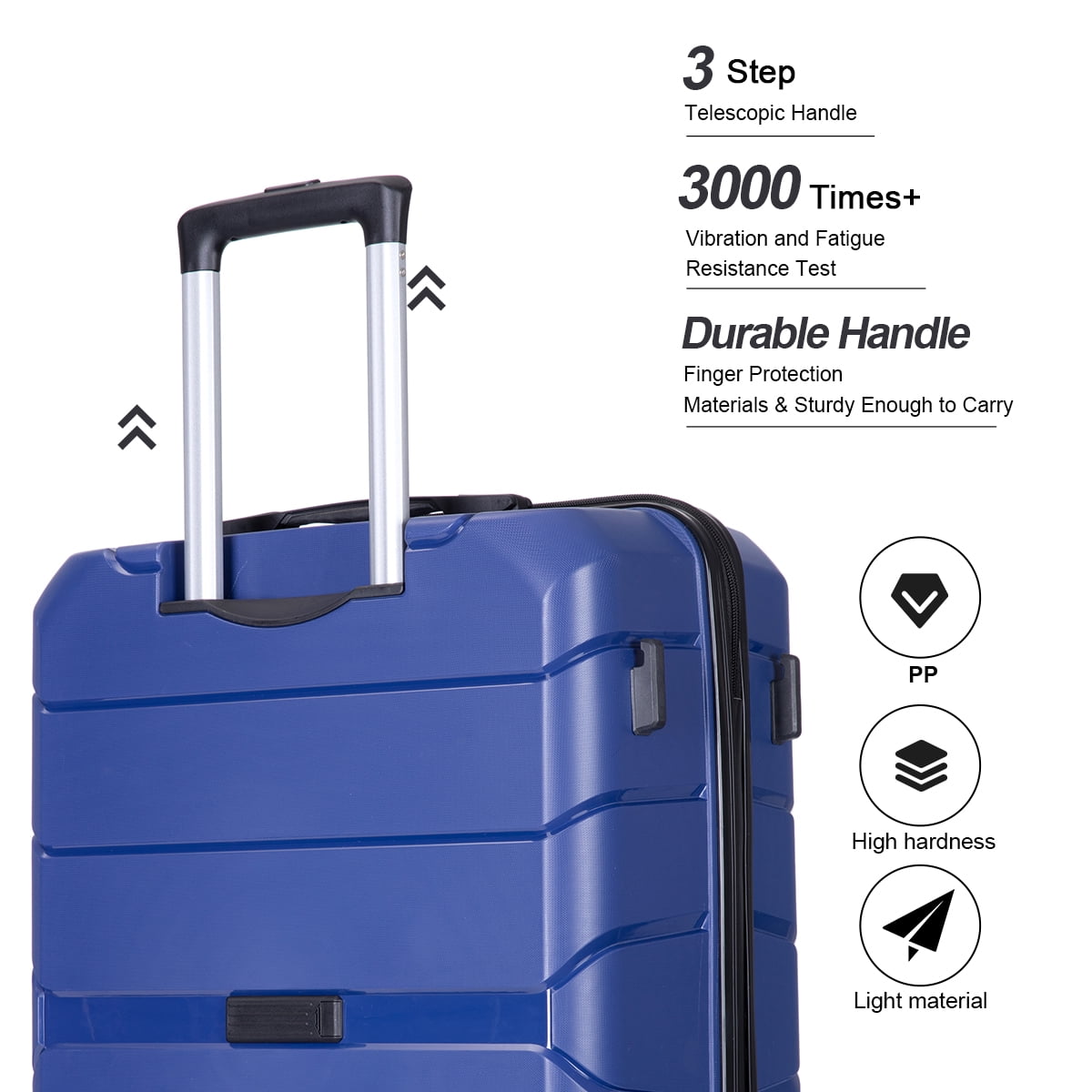 Trolley Suitcase, Durable Pp Suitcase, Hardshell Lightweight Luggage Sets,  Men's Women's Suitcase With Tsa Lock And Spinner Wheels For Travel Vacation  Holiday - Temu