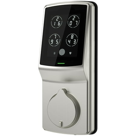 Lockly - Secure Pro Smart Lock Wi-Fi Replacement Deadbolt with 3D Biometric Fingerprint/Keypad/Voice Control Access - Satin Nickel