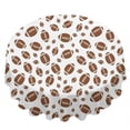 thumbnail image 2 of Football Icon White Pattern Round Tablecloth 60"x60", Wrinkle Resistant Wipeable Table Cover for Kitchen Dining Room Picnic Patio and Party, 2 of 6