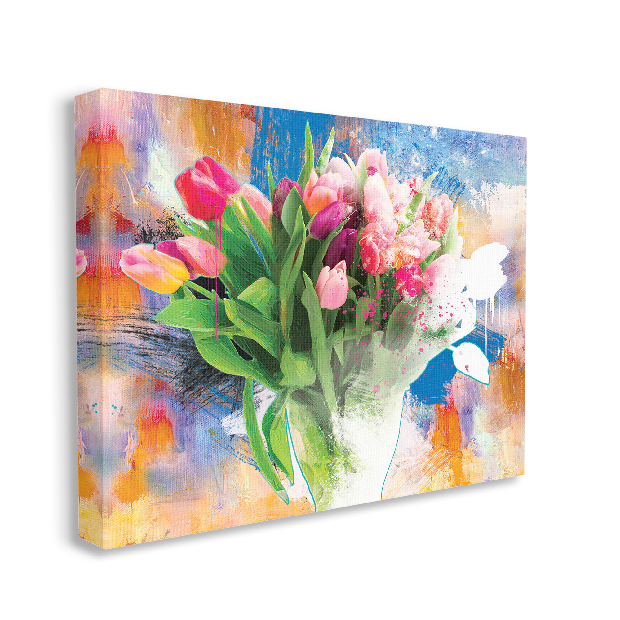 Stupell Industries Urban Spring Bouquet Botanical & Floral Painting Gallery Wrapped Canvas Art Print Wall Art, 40 x 30