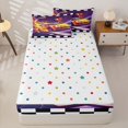 thumbnail image 4 of Homewish Teens Cartoon Sport Car Zipper Twin Comforter Sets with Fitted Sheet and 2 Pillowcases,Rally Race Fast Car Zipper Bedding Set,4-Piece, 4 of 6