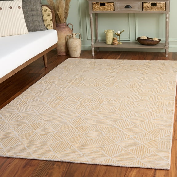 SAFAVIEH Abstract Brock Geometric Area Rug, Gold/Ivory, 5' x 8'