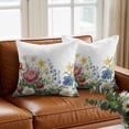 thumbnail image 3 of Watercolor Flowers Throw Pillow Cover Strawberry Cotton Linen Cushion Cover Throw Pillow Case with Invisible Zipper for Couch Sofa Bed Chair Car 18x18 Inch, 3 of 14