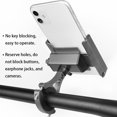 thumbnail image 4 of Worallymy Soporte para teléfono para bicicleta Soporte para manillar Soporte para teléfono ajustable de 360 grados Clip de aleación de aluminio plateado Worallymy JD735809995, 4 of 7