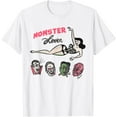thumbnail image 1 of Retro Funny Monster Lover Vampire Frankenstein Halloween T-Shirt - White - 2XL, 1 of 3