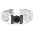 thumbnail image 3 of 0.56 ct. Genuine Black Diamond and White Diamond Sterling Silver Ring, 3 of 3