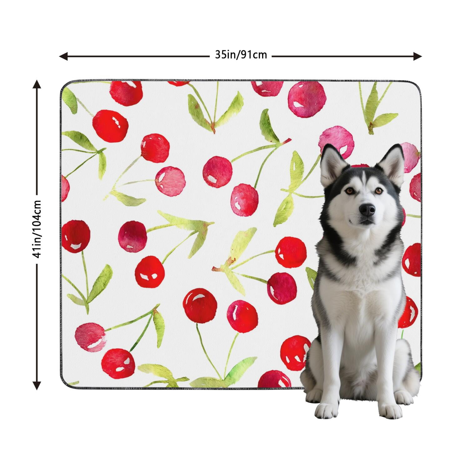 Dog Pee Mats Washable Reusable, Cheerful Fruit Pattern Absorbent Pad with Leakproof Barrier for Floors (Fruit patterns, 35"x41")