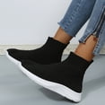 thumbnail image 7 of NOKIO Socks Sneakers for Women Comfortable Knit Ankle B𝗈𝗈𝑡𝑠 S𝗅ip On Walking Shoes Lightweight Tennis Running Shoes High Top Sneaker with Soft Sole for Summer and Autumn, 7 of 7