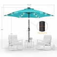 thumbnail image 3 of ACEGOSES 7.5ft LED Solar Outdoor Patio Market Table Umbrella with Polyester Canopy for Garden,Yard and Poolside,Turquoise Blue, 3 of 9