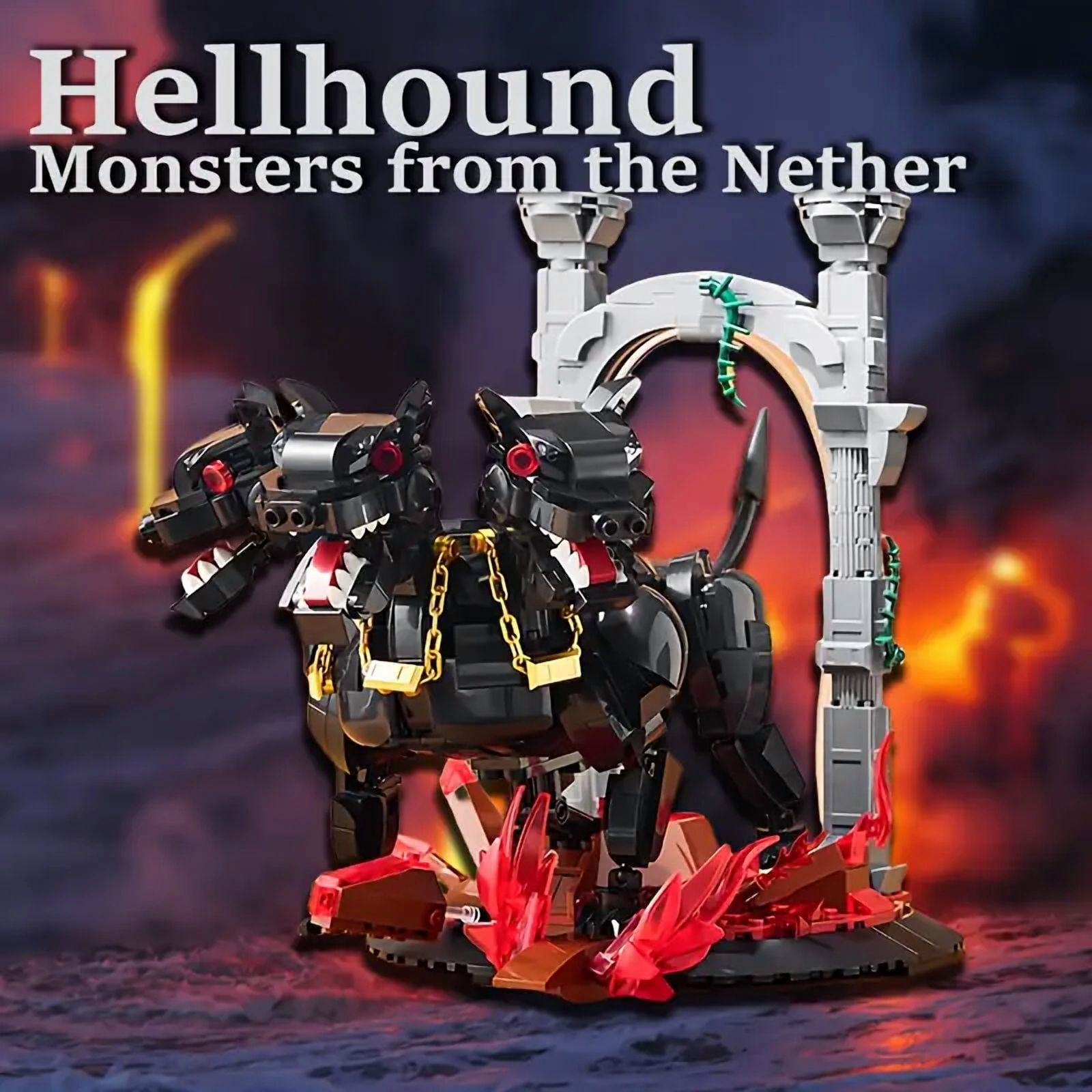 GZBrick Three-Headed Dog Building Sets Compatible with Lego Animal Harry Potter for Adults Boys