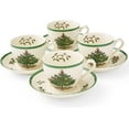 thumbnail image 1 of Holiday Ceramic Christmas Dinnerware & Cutlery Set with Festive Tree Plates, Bowls, Mugs, Saucers for Holiday Dining, 1Pc Cup-1Pc Saucer, 1 of 6