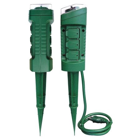 Outdoor Power Stake Power First 21RJ26 6 Outlet Programable Outdoor Power Stake, 125V ()