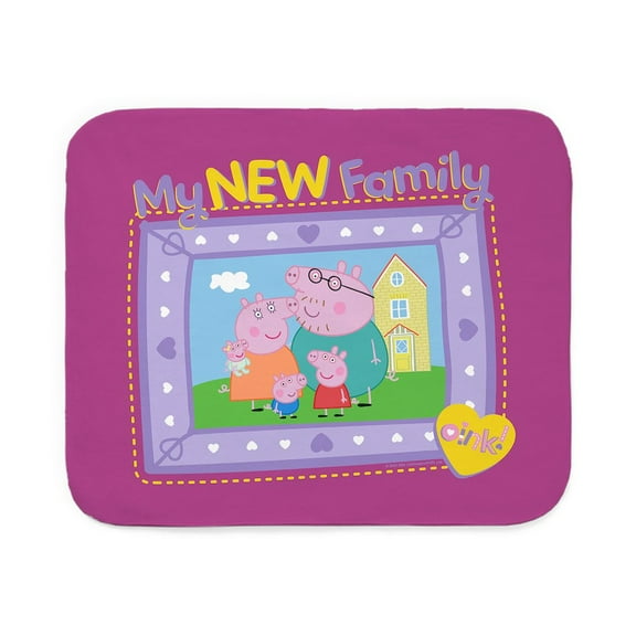 CafePress - Peppa Pig: My New Family - Sherpa Fleece Throw Blanket 60" x 50"