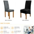 thumbnail image 5 of 4 Pack Stretch Velvet Dining Chair Covers, Removable Washable XL Size Soft Dining Chair Slipcovers for Kitchen Home Restaurant（Solid，Black）, 5 of 8