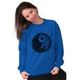 thumbnail image 3 of Floral Yin Yang Symbolic Spiritual Women Crewneck Sweatshirt Brisco Brands L, 3 of 6