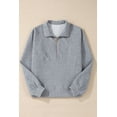 thumbnail image 6 of Plusashion Elegant Gray Half Zip Collared Pullover - Versatile Sizes!, 6 of 8