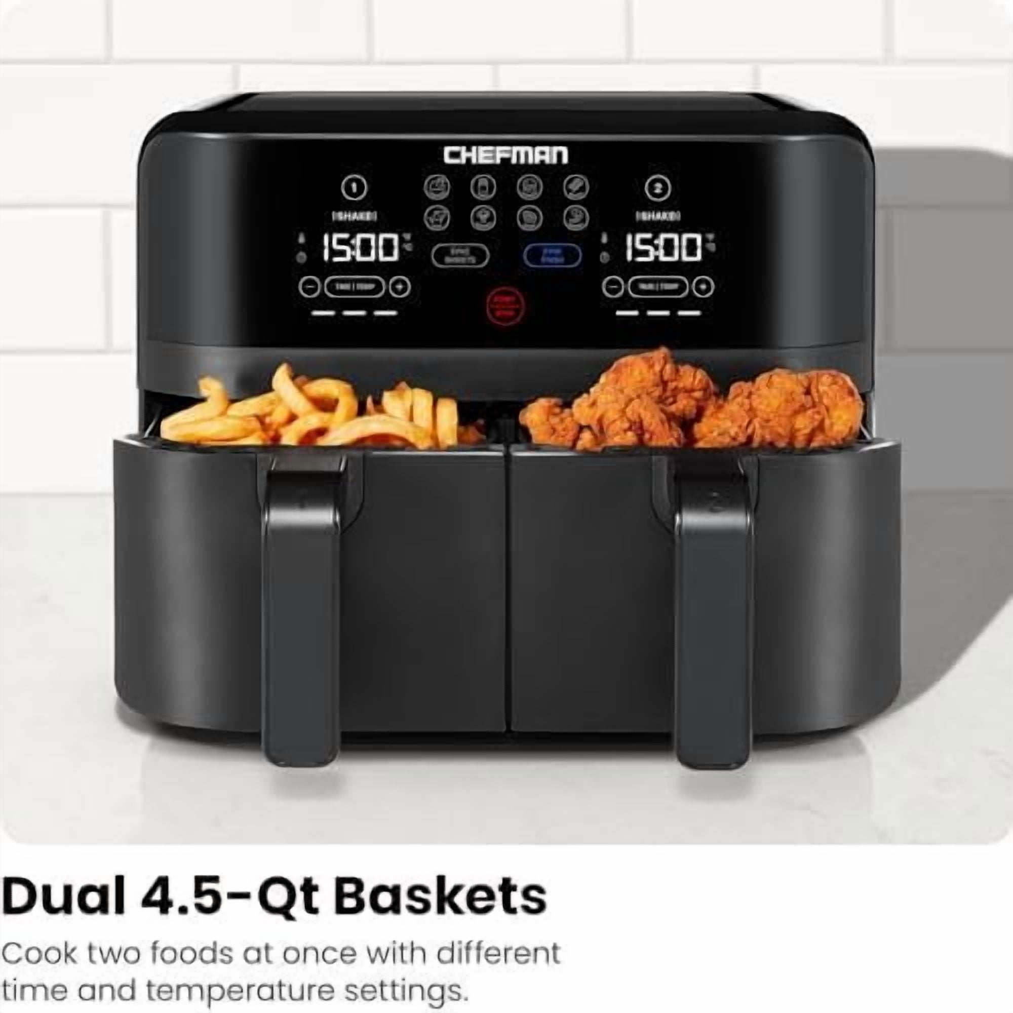 Chefman TurboFry Touch Dual Air Fryer, Maximize The Healthiest