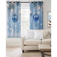 thumbnail image 2 of Blue Christmas Blackout Curtains for Bedroom/Living Room, Thermal Insulated Kitchen Curtains, Christmas Balls Xmas Snowflake Grommet Darkening Window Treatment Drapes 52"x84"x2, 2 of 8