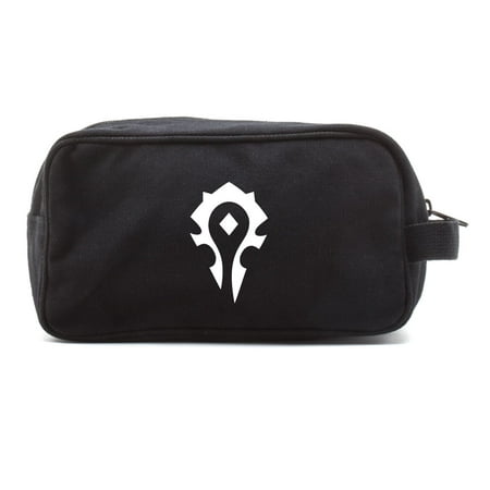 World of Warcraft Horde Canvas Shower Kit Travel Toiletry Bag Case Black &