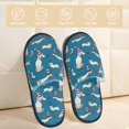 thumbnail image 2 of Balery Festive Dachshund Fun Pantuflas de Casa de Felpa Silenciosas con Diseño Estampado, Zapatillas Cómodas Antideslizantes de Algodón para Interior-Medium, 2 of 8