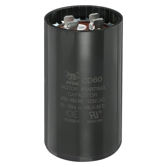 Uxcell CD60 Capacitor 400-480 UF/Mfd, 125 VAC CD60 Run Motor Start Capacitor for Electric Fan Motor Starting Well Pump, Black