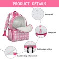 thumbnail image 4 of Pink Bows and Baseballs Pattern Backpack for School,Cute School Bag,Schoolbag with Adjustable Shoulder Straps & Padded Back,15.25"x11.5"x5.25", 4 of 5