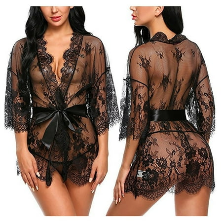 

fvwitlyh Pajamas Set for Women Women s Long Sleeve Lace Belt Pajamas Sleepwear Womens Dress up Pajamas