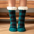 thumbnail image 2 of Mifelio Socks for Women, Women's Plaid Floor Socks Thicken Warm Sleeping Socks Slippers Fuzzy Socks Womens Socks Green, 2 of 5