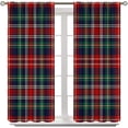 thumbnail image 2 of Christmas Plaid Curtains, Classical Red Green Grid Western Retro Pattern Window Treatments, Rod Pocket Thermal Insulated Drapes 2 Panel Sets for Bedroom Living Room, 52" W X 84" L, 2 of 8
