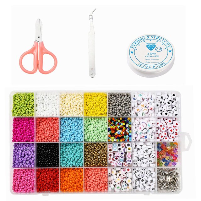 Kit de cuentas de semillas para hacer joyas, cuentas variadas de bricolaje, Material mezclado con cuentas