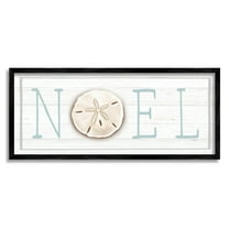 Stupell Industries Noel Holiday Sand Dollar Sign Graphic Art Black Framed Art Print Wall Art, Design by Elizabeth Tyndall