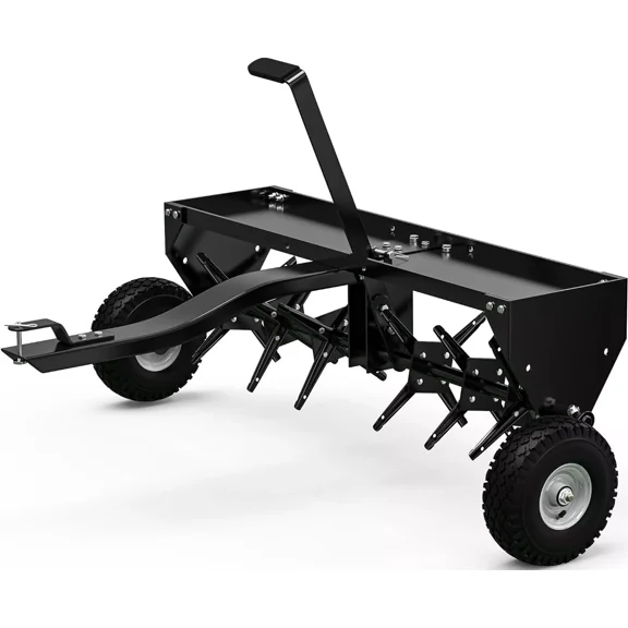RVNI Tow Plug Lawn Aerator Lawn Spike Aerator Lawn& Garden Steel Heavy Duty 48" 122CM