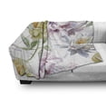 thumbnail image 3 of Floral Soft Flannel Fleece Throw Blanket, Rose Petals Sakura Lily Flowers Blooms Romance Florets Design, Cozy Plush for Indoor and Outdoor Use, 70" x 90", Fern Green Pale Pink, by Ambesonne, 3 of 6