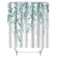thumbnail image 1 of Cortina de ducha decorativa con plantas de acuarela y ganchos, cortina de baño con flores de plantas silvestres tropicales, 1 of 5