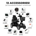 thumbnail image 6 of Gladiator 4-Wheel Mobility Scooter – 350 lb Capacity, Off-Road, Portable, Foldable, Memory Foam Seat, Adjustable Suspension, USB Charging, All-Terrain Electric Scooter for Adults, 6 of 9