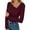 Red, variant on EDFBUYKRS Womens Long Sleeve Tops Dressy Casual V Neck Tunic Shirts Loose Chiffon Work Blouses Pleated Business Blouses Xl