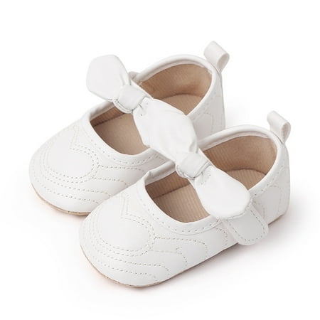 

Cathalem Sneaker for Toddler Boys Infant Girls Single Shoes Bowknot First Walkers Shoes Toddler Soft Bottom Breathable Princess Shoes White 6 Months
