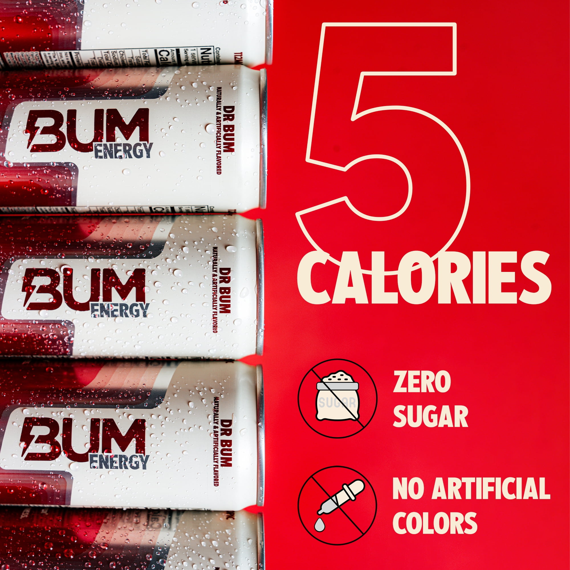 Bum Energy Dr Bum Energy Drink, 112 mg Natural Caffeine, 12 fl oz Can