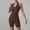 Coffee, variant on Halter Bodysuit for Women Solid Color Sleeveless Crew Neck Padded Slim Shapewea Push Up Shaping Lingerie