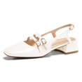 thumbnail image 1 of Zapatos Coutgo Mary Jane para mujer, tacones bajos gruesos, blancos, talla 6.5, 1 of 7