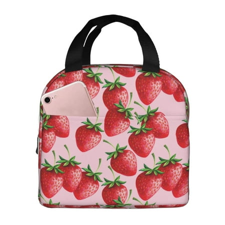 Insulated Lunch Bag for Women Men - Strawberry funny Leakproof Cooler Lunch Box for Women Men  Lunch Tote Bags for Work School Picnic Travel