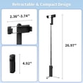 thumbnail image 3 of Extendable Mini Selfie Stick Tripod with Remote, Pocket Size Portable Tripod for iPhone, Small Compact Phone Selfie Stick Tripods Mount for Travel/Vlog/Video Recording/Live Streaming (Black), 3 of 3