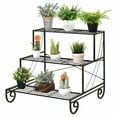 thumbnail image 5 of Resenkos Raised Planter Stand, Large Space Flower Rack Shelf, 3 Tier Outdoor Metal Garden Planter Holder Shelf, 5 of 12