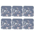 thumbnail image 2 of Pofeuu Watercolor Flowers Butterfly Print Leather Coasters Set of 6, Round Cups Mugs Mat Pad for Home Kitchen Heat Resistant Drink Coasters,Square, 2 of 7