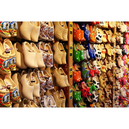 laminated poster craft color clog footwear handmade dutch colorful