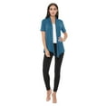 thumbnail image 5 of Women's Casual Solid Short Sleeve Basic Open Draped Front Cardigan Office Wear, 5 of 6