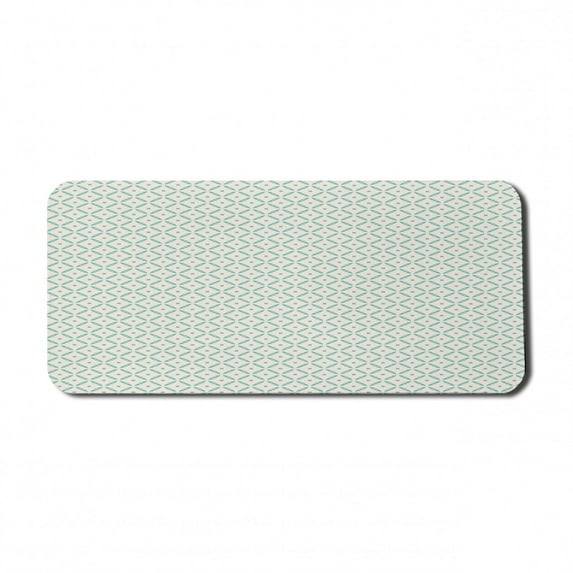Abstract Computer Mouse Pad, Vintage Ornamental Formations of Small and Long Shapes Oriental Feels, Rectangle Non-Slip Rubber Mousepad X-Large, 35" x 15", Seafoam and Eggshell, by Ambesonne