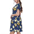 thumbnail image 2 of Disketp Funny Chicken para Vestido de Manga Corta para Mujeres, Vestidos de Verano para Mujeres, Casual y Holgado para la Playa, 2 of 6