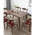 thumbnail image 5 of Christmas Chair Seat Covers for Dining Room Stretch Chair Seat Covers Set of 6, Winter Snowman Xmas Trees Balls Red Black Plaid Chair Seat Protector Cushion Slipcovers for Kitchen Restaurant Office, 5 of 6