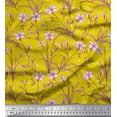 thumbnail image 1 of Soimoi Rayon Fabric Leaves & Azalea Floral Print Sewing Fabric Yard 56 Inch Wide, 1 of 3